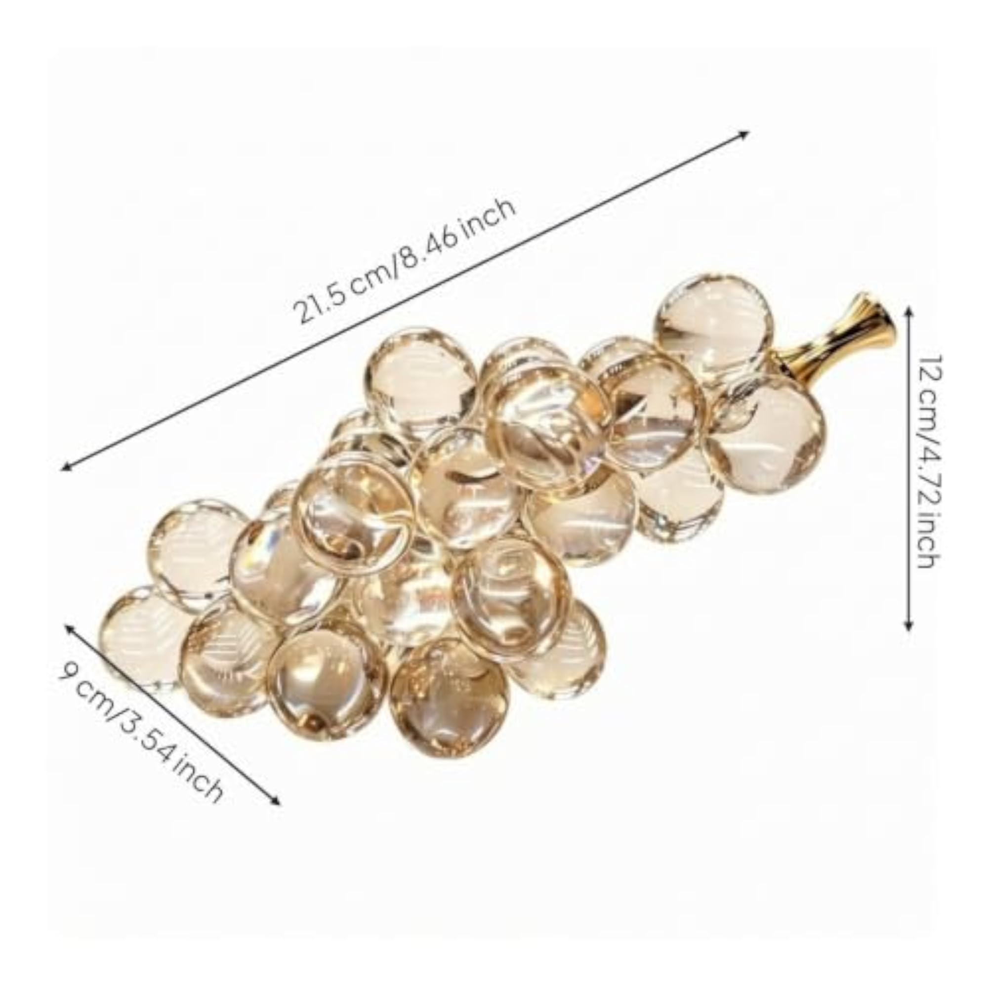 Tabletop Crystal Grape Figurine, Elegant Decorative Highlight