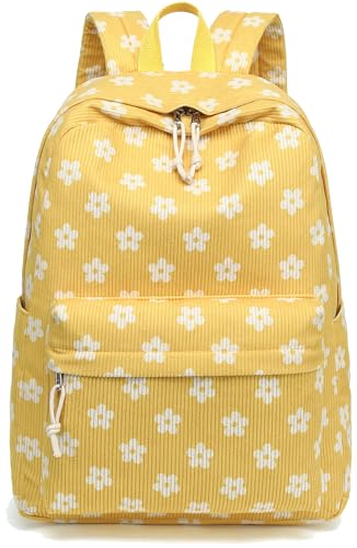 Bluboon Backpack for School Girls Women Cute Corduroy Laptop Bookbag for Kids Teens