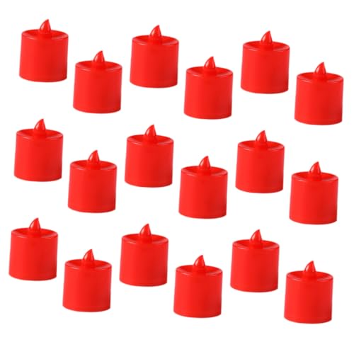 Velas de Té LED Rojas sin Llama y Velas sin Fuego de Boda para Mesas de Comedor
