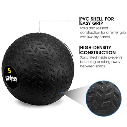 Lions Slam Ball - Heavy Duty Weights Medicine Ball Rubber Power Strength Training, Fitness Home Gym Exercise 5kg 8kg10kg 12kg 15kg (8kg, Tyere-Black) - Image 9