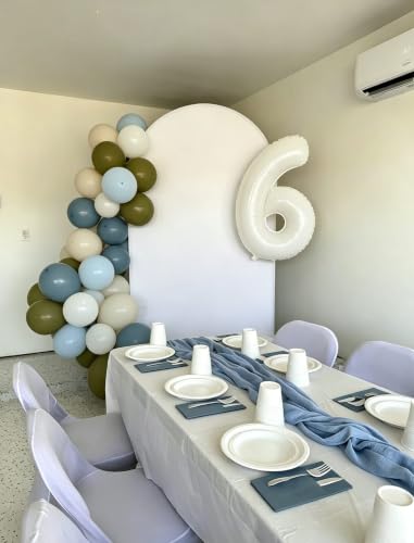Image of 4 Balloon 40 inch White Number Balloons for 4th Birthday Party Decoration | Saturated Color, Large 40 inch, With Inflation Straw & Hanging Hole, Great for Bridal Party, Wedding, Thanksgiving, Christmas
