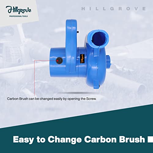 Image of Hillgrove HGCM21M1 800W-18000RPM Electric Air Blower Machine and Suction Dust Cleaner for AC /Computer /Home with, Carbon Brushes and Gloves Gun Dust Cleaning Forward Curved Air Blower (Corded Vacuum)