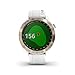 Garmin Approach S40, Stylish GPS Golf Smartwatch, Lightweight With Touchscreen Display, White/Light Gold