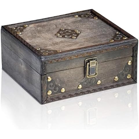 BRYNNBERG Wooden Pirate Treasure Chest Box Cover