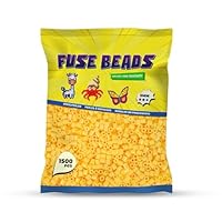 Benny Beads Bügelperlen 1500 Stück, Midi-Größe 5mm, Kreatives Bastelzubehör DIY Fuse Beads (Gelb)