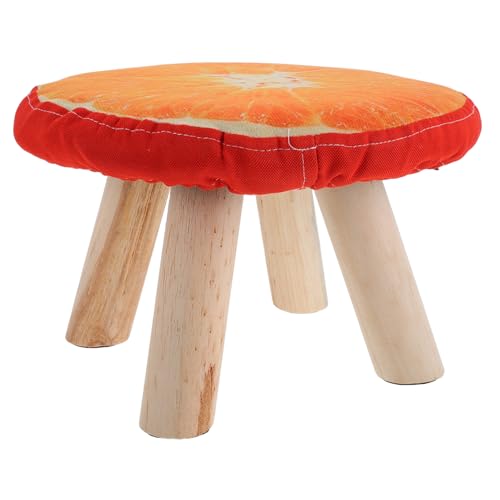 TOVINANNA Small Wooden Footstool Perfect for Nail Salon Kids-Friendly Solid Wood Mushroom Shape Non-Slip Fun Shoe Changing Stool
