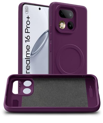 Image of WOW IMAGINE Back Case Cover for Realme 16 Pro Plus 5G | Soft Matte Silicone Case| Slim Fit & Shockproof | Camera Protection Bumper Cover (Purple)