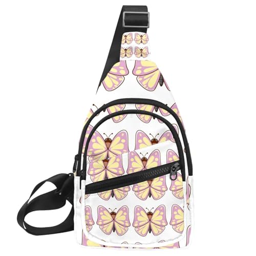 Sac à bandoulière homme rose papillon léger anti-pluie