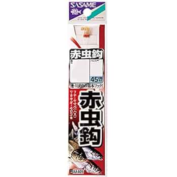 Amazon | ささめ針(Sasame) AA405 赤虫鈎 金 糸付 2号-0.6 | さ