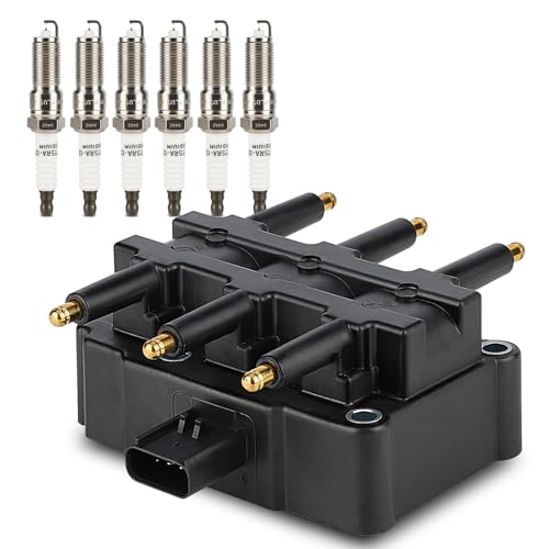 Image of X4XZ UF305 Ignition Coil & 3381 Double Iridium Spark Plug for Jeep Wrangler | Dodge Caravan Grand Caravan /Chrysler Town & Country Pacifica Voyager /VW Routan V6 Replaces# 56032520AB,56032520AC,C1442