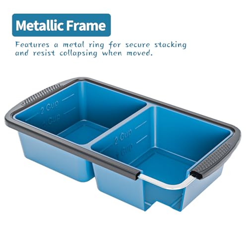 Image of GORCI Silicone Freezer Tray With Lid, 4 Large 2 Cup Soup Freezer Molds, Soup Freezer Container for Meal Prepping, Large Ice Cube Tray, Perfect for Storing Leftovers, Sauces, Lasagna, 2-Pack