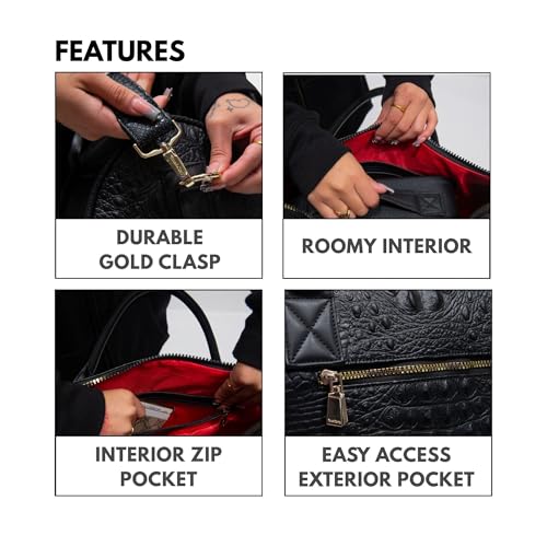 Tote&Carry Apollo 2 Duffle Bag for Travel Women & Men, TSA Approved Carry On Duffel Bag, Premium Vegan Leather w/Gold Hardware, Durable Weekender Luggage for All-Purpose Use (Black, XL)4