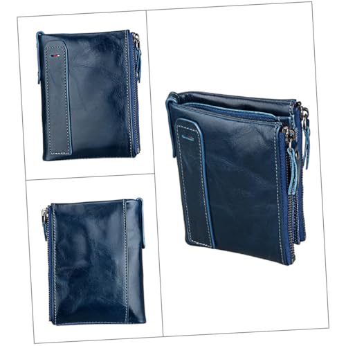 LIFKOME Leather Wallet for Men Rfid Blocking Zipper Closure Fashion Compact Id Credit Card Coin Pouch