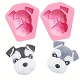 HengKe 2 Pcs Cute Lovely Animal Dog Silicone Mold for DIY Desserts Candy, Chocolate, Jelly,Gum Paste...
