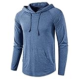 SIR7 Men's Gym Workout Active Long Sleeve Pullover Lightweight Hoodie Casual Hooded Sweatshirts(Ligh