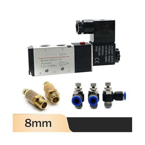 Distributeur pneumatique 4V210-08 électrovanne 5/2 commande air avec raccords