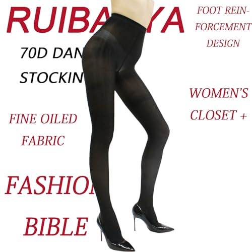 Image of RUIBAVYA 70D Women's Dance Tights shiny tights High Waist Stretch Tights Oil shimmer tights