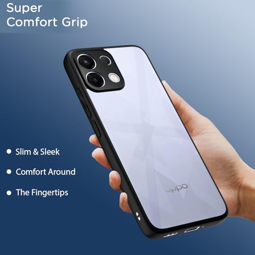 Image of Pikkme Back Cover Compatible with Oppo K13 5G Shockproof Sleek Hybrid Armor Bumper Case(Black)