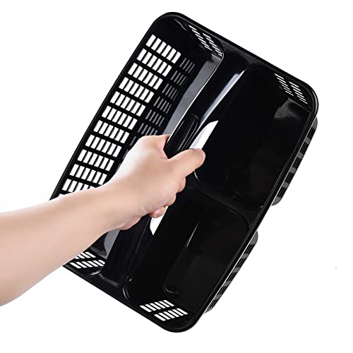 ALINK Plastic Shower Caddy Basket with Compartments, Portable Divided Cleaning Supply Storage Organizer with Handle for College Dorm Bathroom - Black by ALINK - Used condition - Image 8