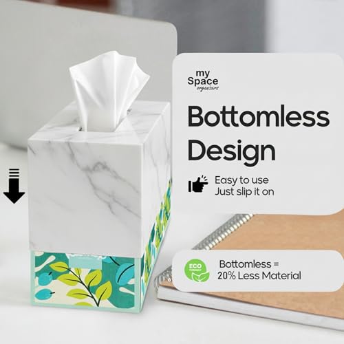 Tissue Box Cover Rectangle - Tissue Box Holder Rectangular - Compatible with Kleenex - Acrylic Marble Bathroom Accessories Decor - Image 5