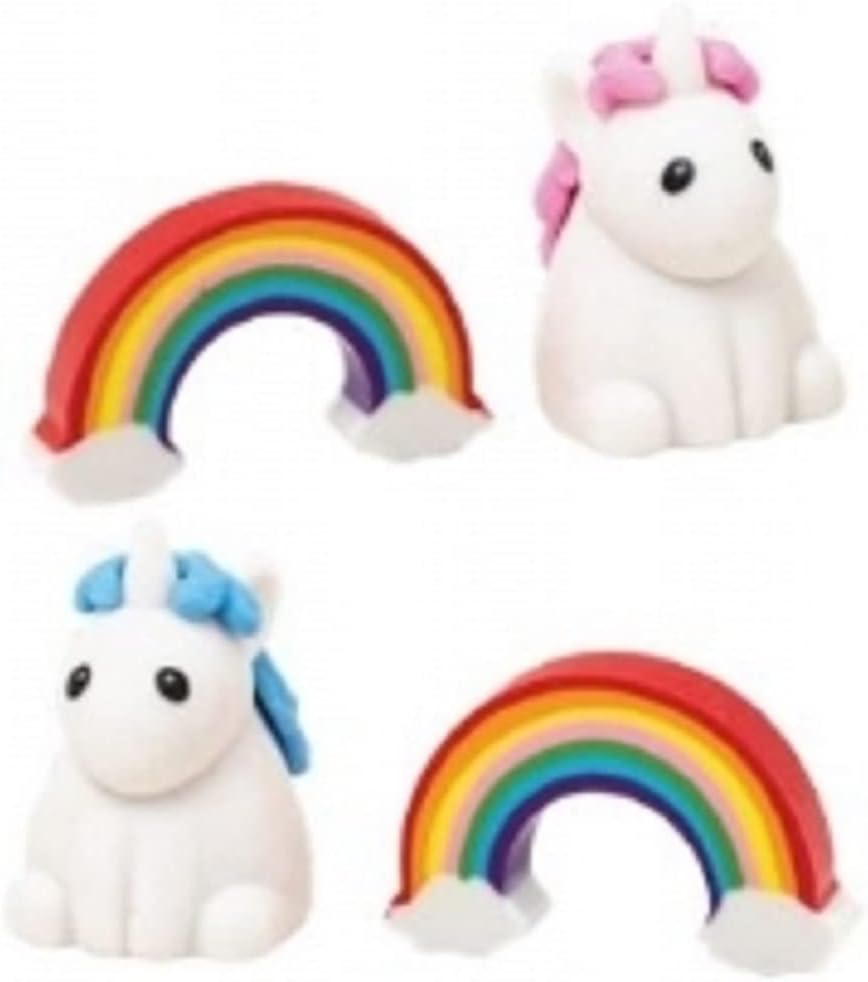 GOGOPOUnicorn & Rainbow Erasers 3-4cm