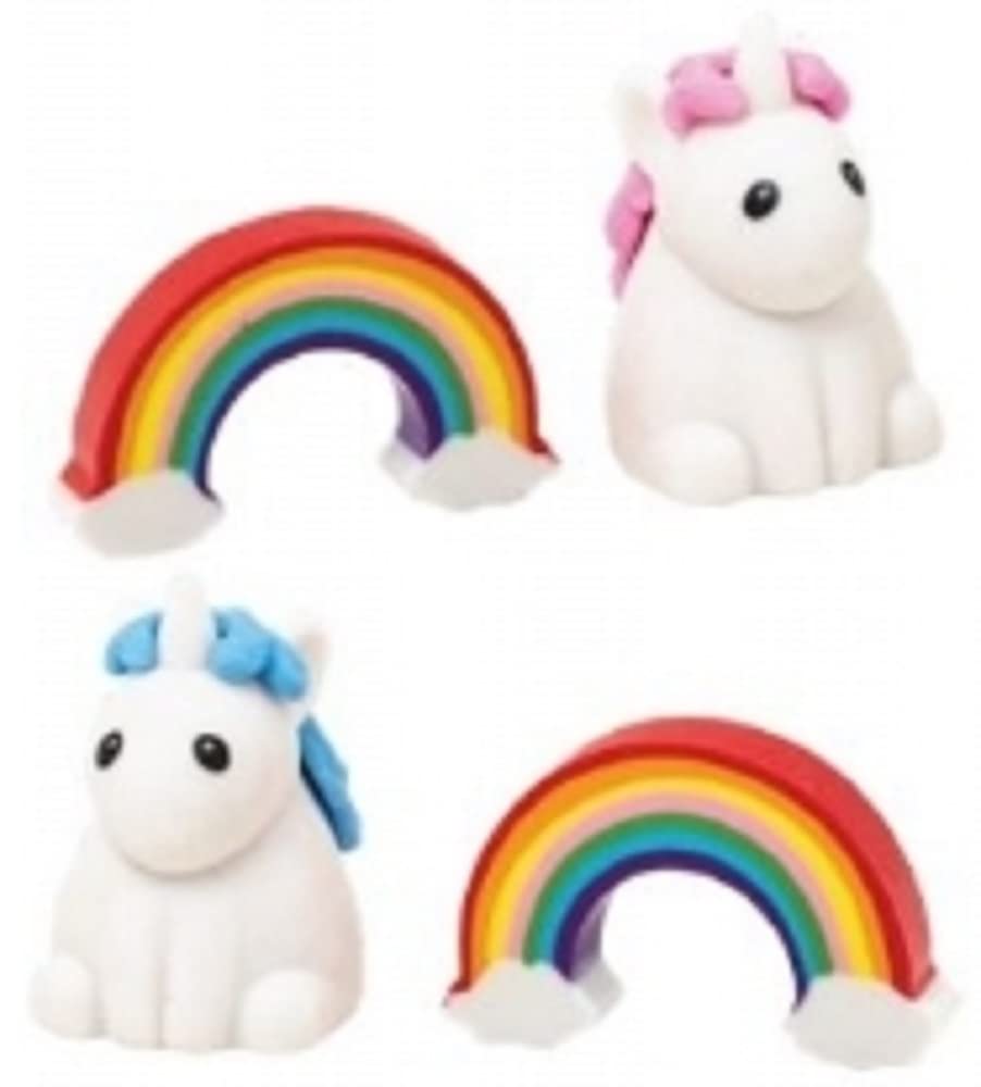 GOGOPOUnicorn & Rainbow Erasers 3-4cm