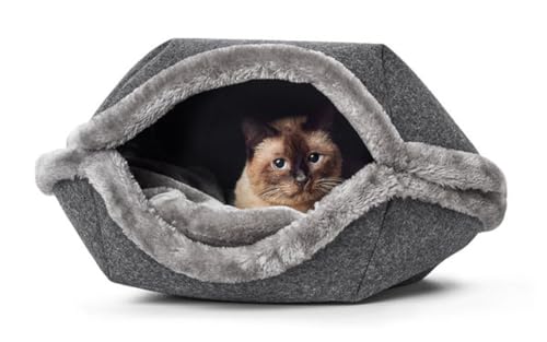 HUNTER Lugano Hundeschlafplatz, Katzenschlafplatz, Kuschelhöhle, Hunde- und Katzenbett, 60 x 55 cm, anthrazit 65269
