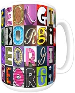 GEORGIA Coffee Mug / Cup - using photos of sign letters - personalized