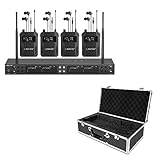 Phenyx Pro Wireless in Ear Monitor System, Quad-Channel Wireless IEM System, Metal IEM w/ 4 Bodypacks, 4x25 UHF Frequencies Bundle with The Large Size Carrying Case