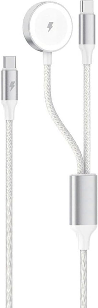 PD 100W Destekli Naylon Örgülü Kablo, Çoklu Şarj Kablosu USB C to C/Yıldırım/Manyetik Saat, iPhone, iPad, MacBook, Galaxy ile Uyumlu