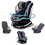360° Rotating Car Seat, Baby Carriage, Car Infant Seat, Baby Booster Seat, R129, ISOFIX, Birth to 12yrs (40-150cm), i-Size, Group 0+/1/2/3, Recline 170°, Swivel, 0-36 KG Newborn, New