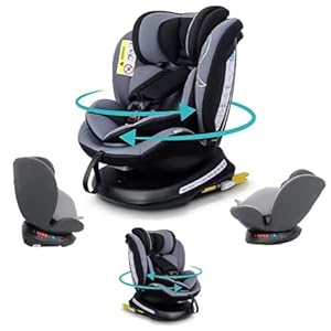 360° Rotating Car Seat, Baby Carriage, Car Infant Seat, Baby Booster Seat, R129, ISOFIX, Birth to 12yrs (40-150cm), i-Size, Group 0+/1/2/3, Recline 170°, Swivel, 0-36 KG Newborn, New