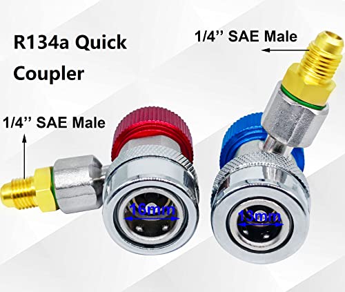 Boltigen Car A/C R134A R1234Yf Quick Coupler, R134A To R1234Yf Quick Adjustable Adapter Connector Conversion Kit For Ac Refrigerant Charging #TOP1