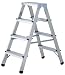 Produktbild Brennenstuhl 1412040 Alu-Doppelstufenleiter, 2 x 3 Stufen, Edelstahl, 0.9 m