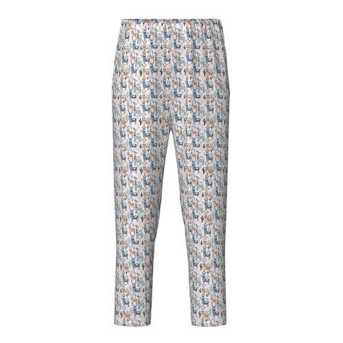 Pantalon de pyjama alpaga et lama unisexe en maille extensible toutes saisons