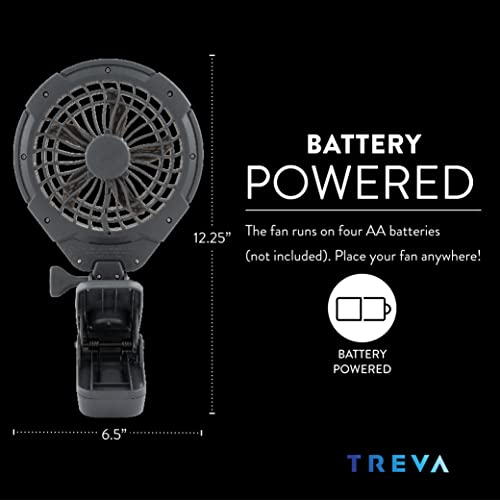 Treva 5-Inch Battery and USB Clip Fan (Gray) - alternate view 4 of 4