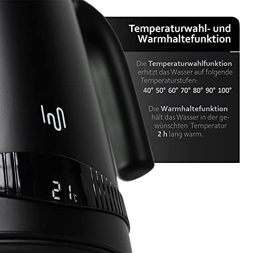 Impolio Retro Wasserkocher 1,7 L, Wasserkocher mit Temperatureinstellung, Wasserkocher Retro Vintage, Kettle Matt… - Image 5