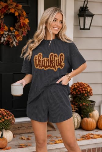 Image of Womens Pajama Sets 2 Piece Pjs Sleepwear Soft Comfy Short Sleeve Tops and Shorts Lounge Set Loungewear Outfit