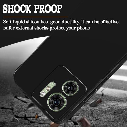 Image of Back Cover for Motorola Moto Edge 40 5G | Full Camera Protection | Premium Liquid Silicon Case | Flexible Bumper Case for Motorola Moto Edge 40 5G (Black)
