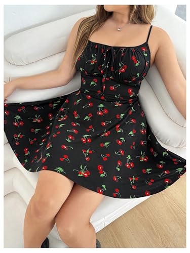 Image of Verdusa Women's Plus Size Floral Summer Dresses Boho Short Sundress Holiday Cami Flowy Dress