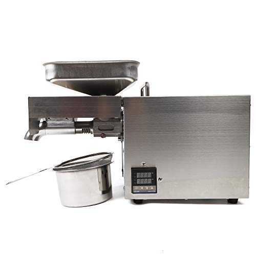 Pressa olio elettrica 220 V in acciaio inox con regolazione della temperatura, macinino olio automatico 610 W per perilla olio arachidi semi di girasole