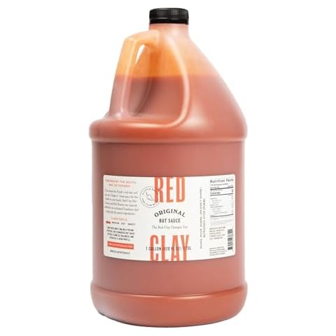 Original Hot Sauce by Red Clay Hot Sauce, Southern Style Condiment and Marinade, Gluten Free, Sugar Free, Keto Friendly, Sustainably Sourced, Mild Heat, Made in USA, Bulk Size 1 Gallon Jug Cover
