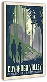 ANMAC Illustration pour la Maison 40 x 60 cm sans Cadre Vintage rétro Voyage Parc National Cuyahoga vallée Toile Affiche Chambre décor Sport Paysage Bureau Chambre décor Cadeau