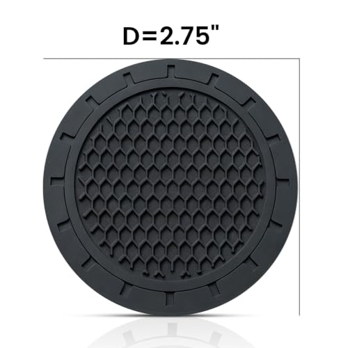 Image of Car Cup Holder Coaster for Interior Accessories, Recessed Silicone Cupholder Coaster 2.75in 2Pack