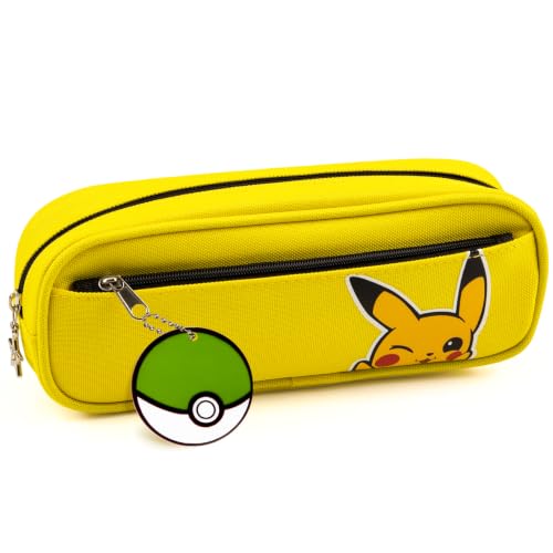 Anstey Yellow Pencil Case Large Pencil Pouch Cute Pen Bag Waterproof Pencil Box with Zipper for Girls Boys Back to School Supplies