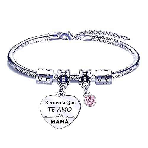 FGHJK Pulsera de Mamá, Pulsera de Mujer,Pulsera Ajustable Acero Inoxidable y Pulsera de la Madre, Regalo del Día de la Madre, Regalo de Cumpleaños Mamá Cover