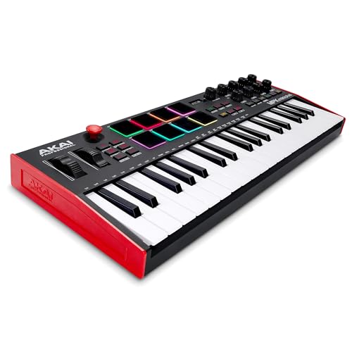 Akai Professional MPK Mini Plus – USB MIDI Keyboard Controller with 37 Mini Keys, 8 MPC Pads, Sequencer, MIDI/CV/Gate I/O, Music Production Software and Native Instruments Sound Package