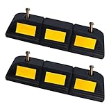 WECARLLE Parking Stopper for Garage Parking Aid 2 Pack Block, Car Truck Curb Floor Parking Lot Wheel Tire Stops Bumpers with Bolt Installation, Rubber Vehicles Aid Gadgets