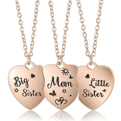 Image of Sunflower Jewellery Friendship Necklace for 3 4 Stainless Steel Heart-Shaped Necklace /Bracelet Three Hearts Composed of Friendship Necklace /Bracelet, Gifts for Friends