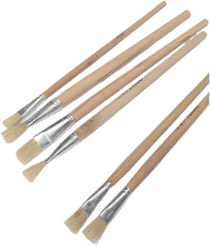 White Pole Oil Paintbrush Line 1-12 Bristle Set